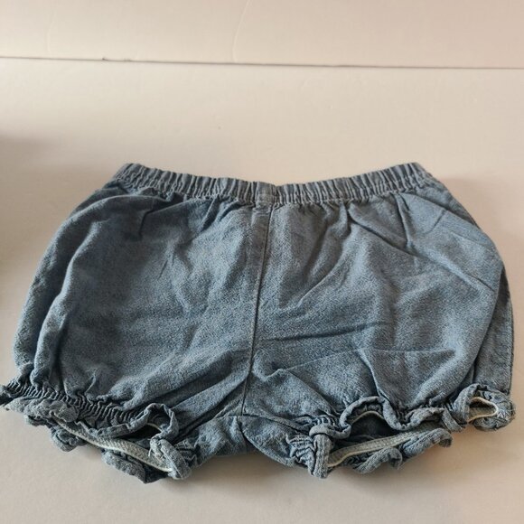 CARTERS 2-PIECE CHAMBRAY DENIM SQUARE NECK TOP WITH BUBBLE SHORT SIZE 9M - Picture 7 of 9